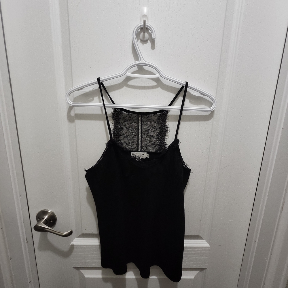 Molly Bracken Black Lace Detail Tank Top